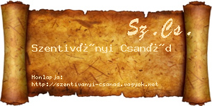 Szentiványi Csanád névjegykártya